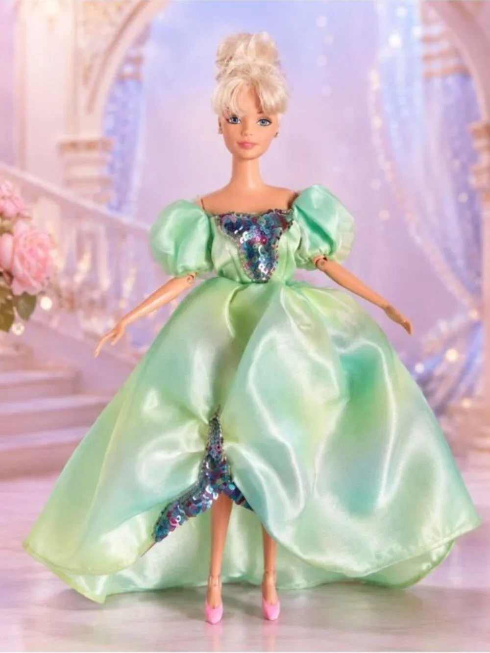 Mattel 1995 Ballerina Barbie Pirouette Doll Green Shimmer Dress Vintage Rare